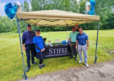 Stifel Rochester, MI sponsorship tent at the 2023 Rochester Regional Chamber of Commerce Golf Tournament